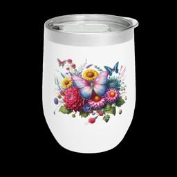 Chill Wine Tumbler: Butterfly Garden - 12222674915367695150_2048