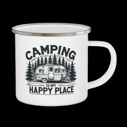 Enamel Camping Mug 12oz: Camping is my happy place - 12807652036295251573_2048_54f6fc7e-e9ed-4767-9373-53c789d7cf9d