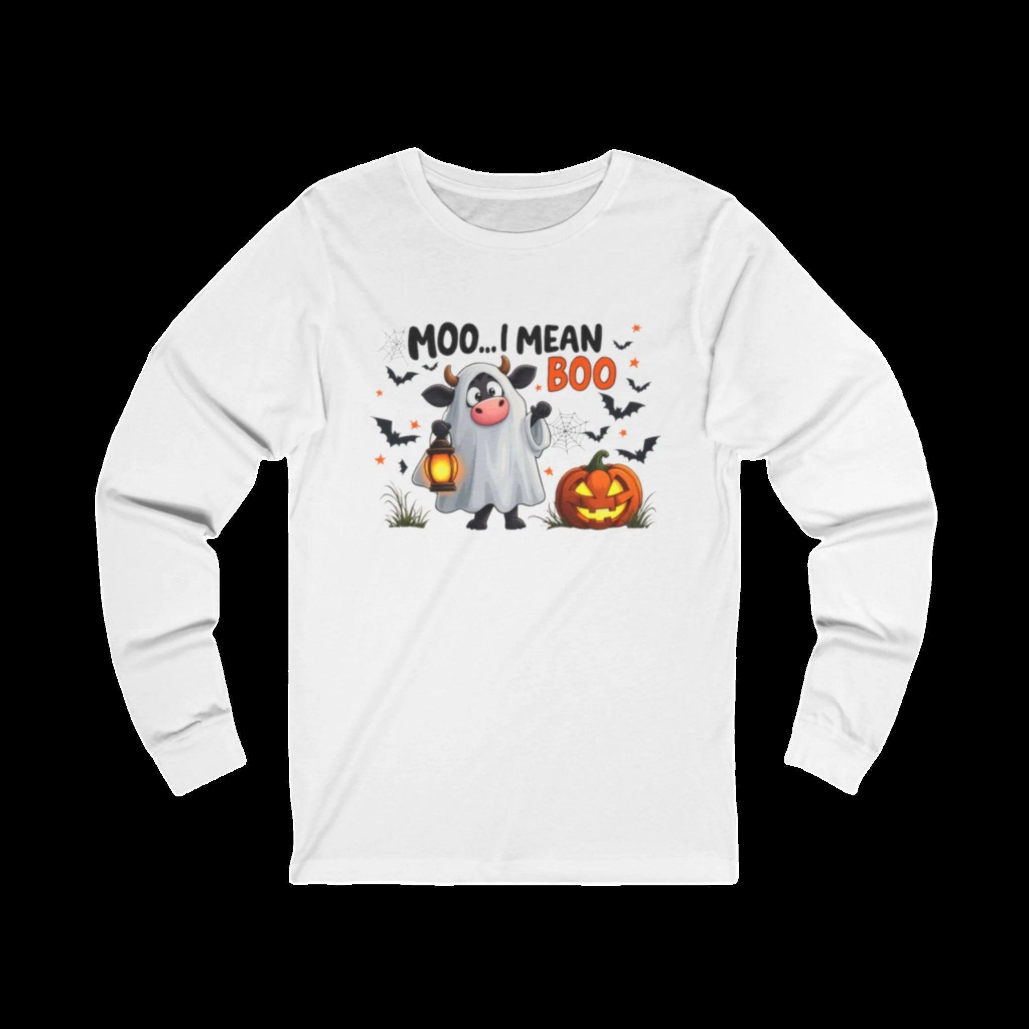 Classic Unisex Long Sleeve Tee – Soft, Comfortable, and Perfect for Everyday Wear: Moo...I mean BOO!