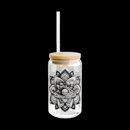 Glass Sipper 16oz: Mandala Flower - 16952450377166246261_2048