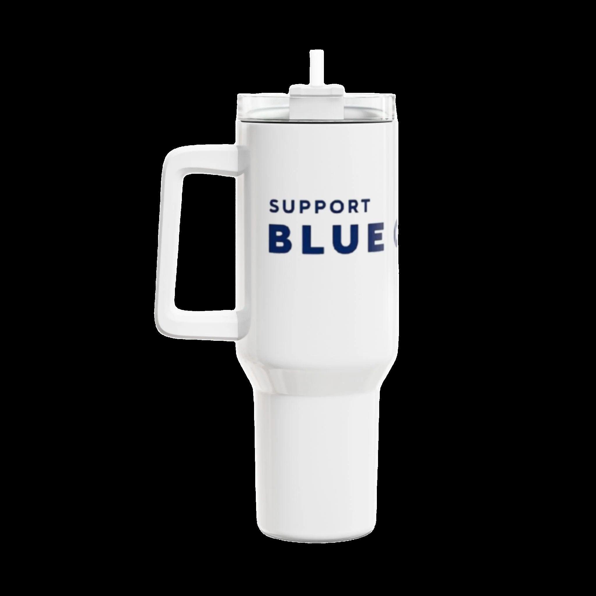 Durable Personalized Stainless Steel Tumbler for Hot and Cold Drinks: Support Blue Collar